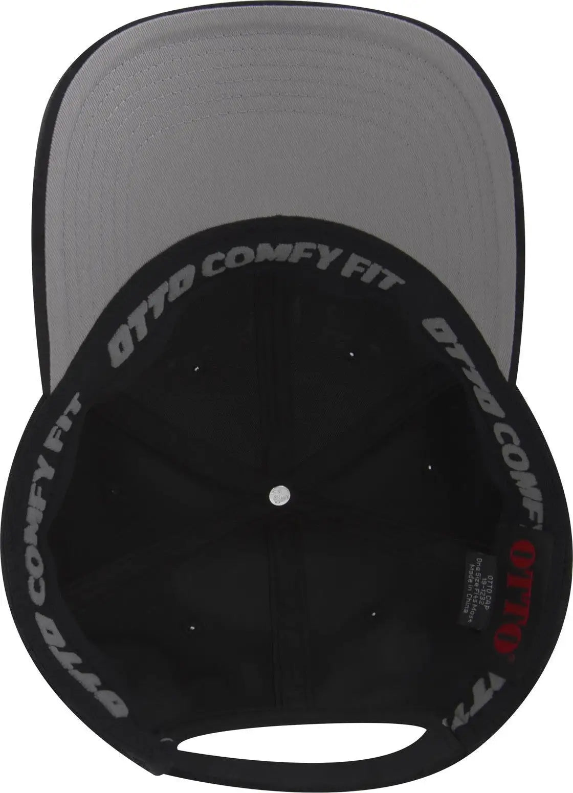 Otto 19-1232 ?Otto Comfy Fit’ 6 Panel Low Profile Baseball Cap - Blk/ch.gry - 1/2’’ - 7 5/8’’