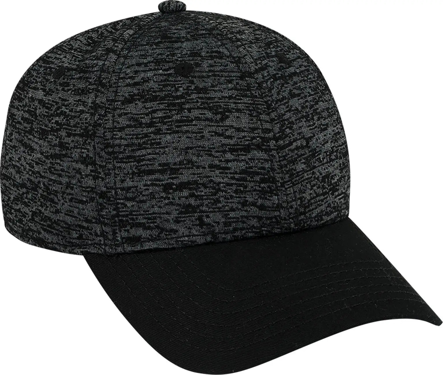 Otto 19-1232a 6 Panel Low Profile Baseball Cap - Blk/hthr. Blk - 1/2’’ - 7 5/8’’