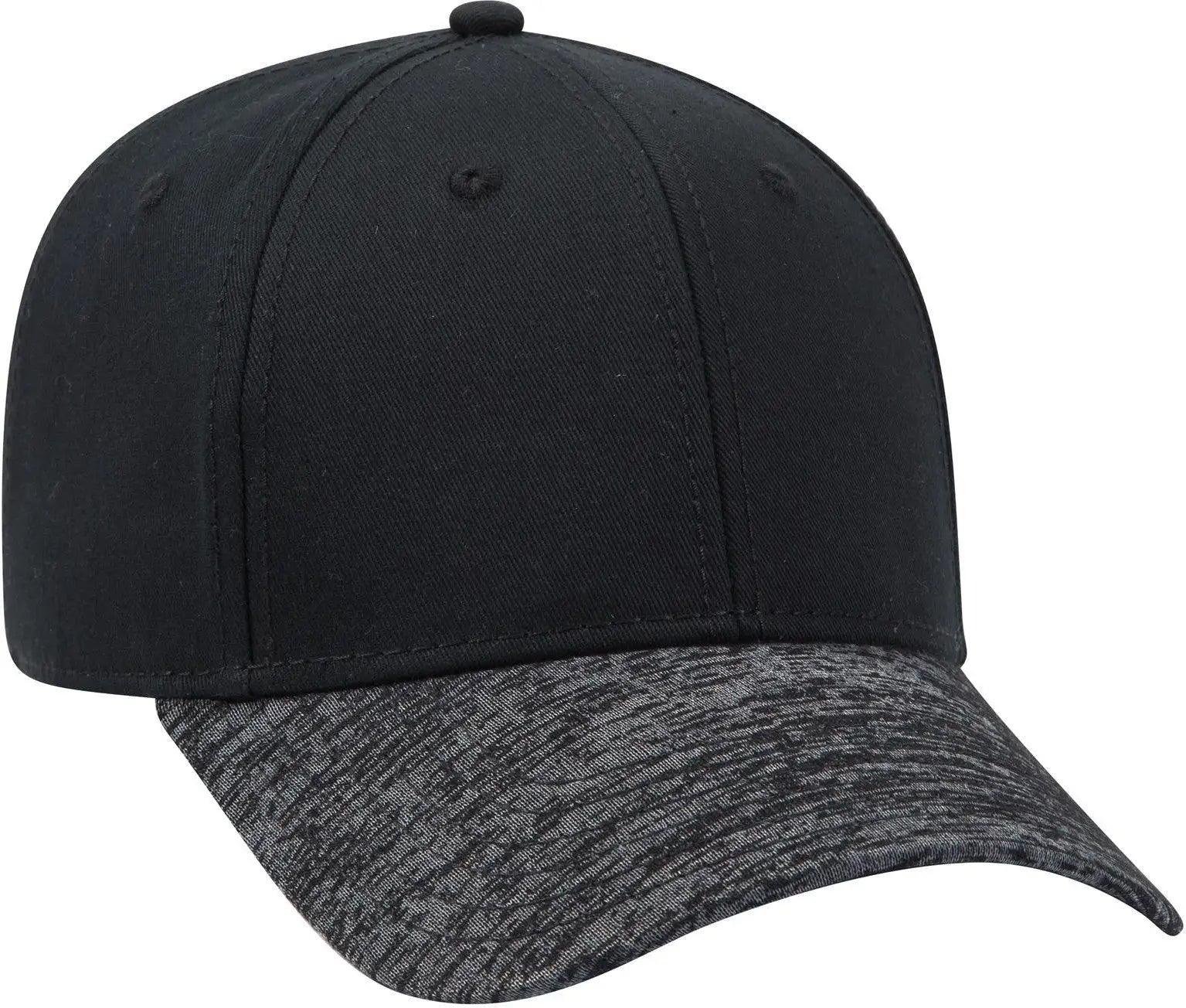 Otto 19-1232a 6 Panel Low Profile Baseball Cap - Hth.blk/blk - 1/2’’ - 7 5/8’’