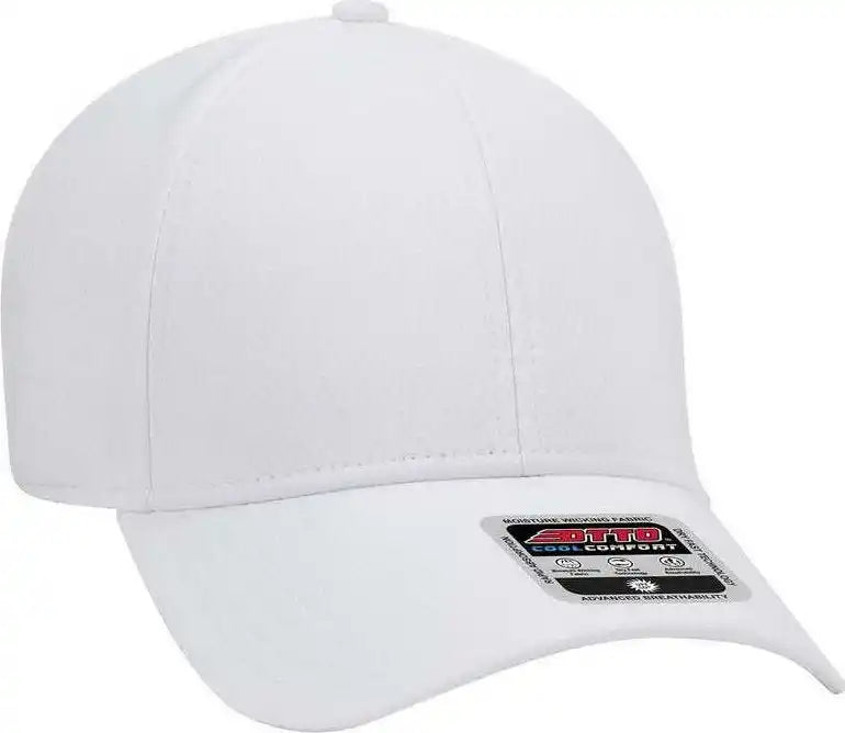 Otto 19-1253 6 Panel Low Profile Upf 50+ Cool Comfort Performance Stretchable Diamond Knit Cap - White - one Size Fits
