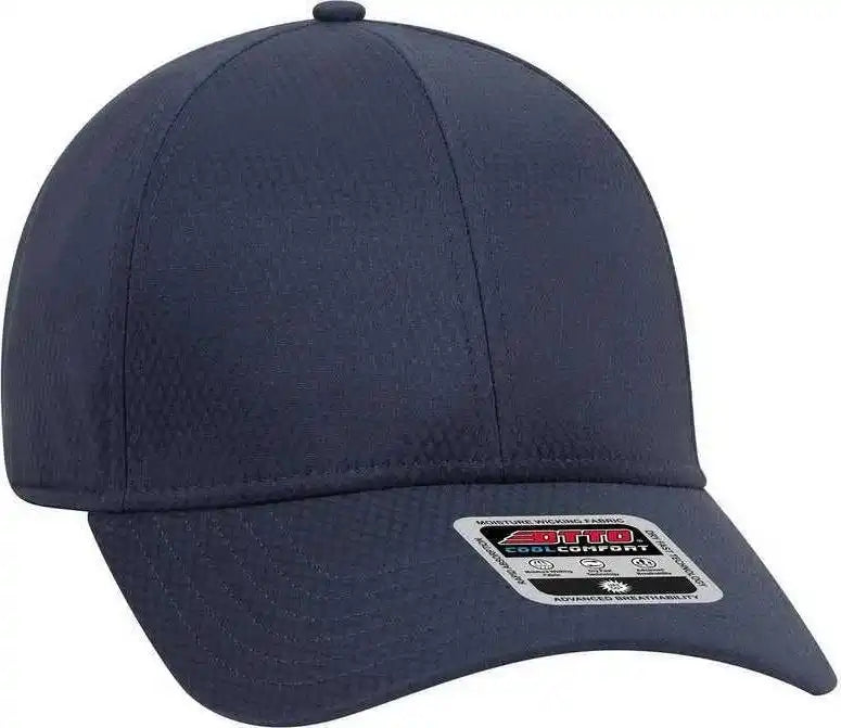 Otto 19-1253 6 Panel Low Profile Upf 50 + Cool Comfort Performance Stretchable Diamond Knit Cap - Navy - one Size Fits