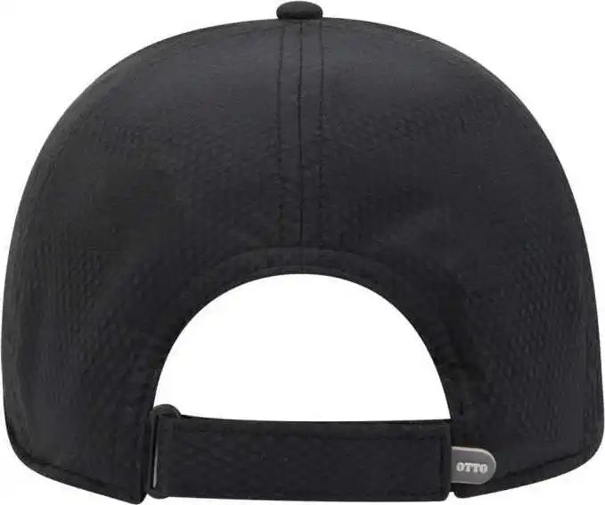 Otto 19-1253 6 Panel Low Profile Upf 50 + Cool Comfort Performance Stretchable Diamond Knit Cap - Black - one Size Fits