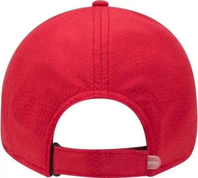 Otto 19-1253 6 Panel Low Profile Upf 50 + Cool Comfort Performance Stretchable Diamond Knit Cap - Red - one Size Fits