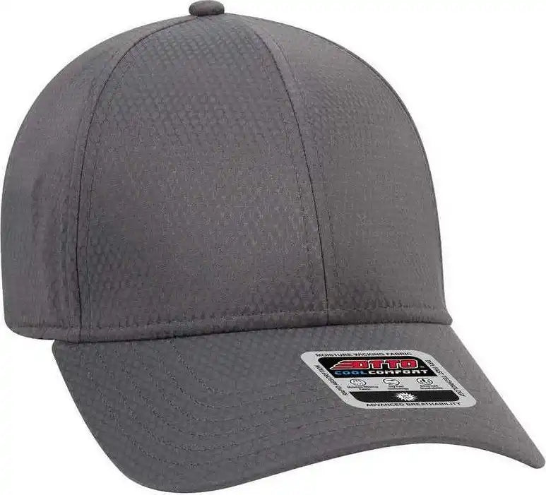 Otto 19-1253 6 Panel Low Profile Upf 50 + Cool Comfort Performance Stretchable Diamond Knit Cap - Charcoal Gray - Dark