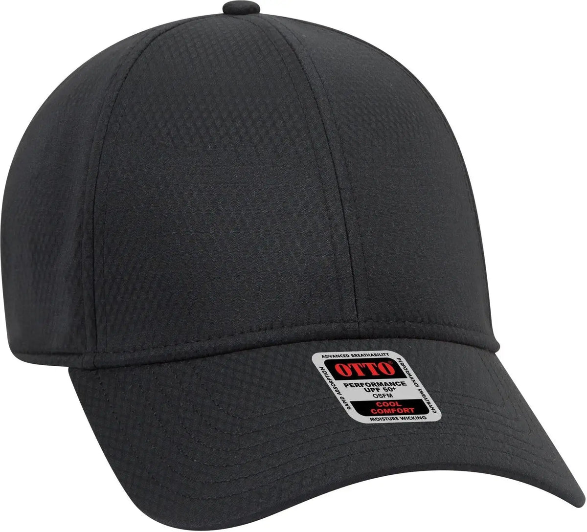 Otto 19-1253 Upf 50+ 6 Panel Low Profile Baseball Cap - Black - 1/2’’ - 7 5/8’’