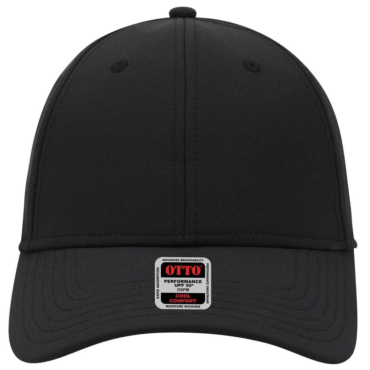 Otto 19-1256 Upf 50+ 6 Panel Low Profile Baseball Cap - Black - 7 3/8’’ - 5/8’’