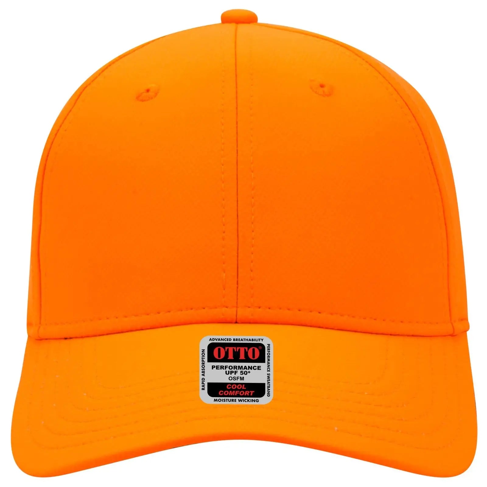 Otto 19-1256 Upf 50+ 6 Panel Low Profile Baseball Cap - N. Orange - 7 3/8’’ - 5/8’’