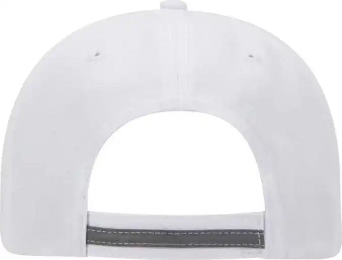 Otto 19-1261 6 Panel Low Profil Reflective Piping Design Cotton Twill Cap - White - one Size Fits Most
