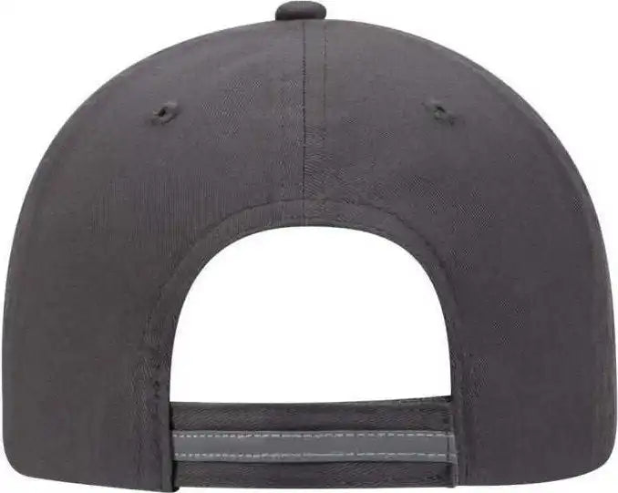 Otto 19-1261 6 Panel Low Profil Reflective Piping Design Cotton Twill Cap - Charcoal - Dark Gray / one Size Fits Most