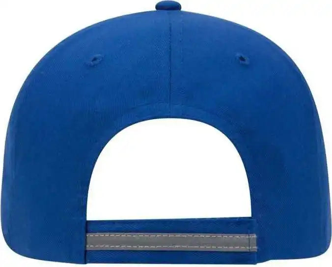Otto 19-1261 6 Panel Low Profil Reflective Piping Design Cotton Twill Cap - Royal - one Size Fits Most