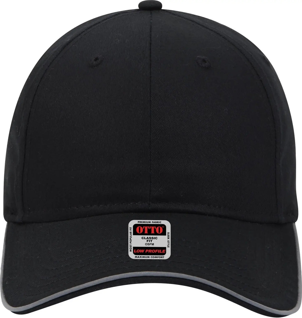 Otto 19-1261 Reflective 6 Panel Low Profile Baseball Cap - Black - 1/2’’ - 7 5/8’’