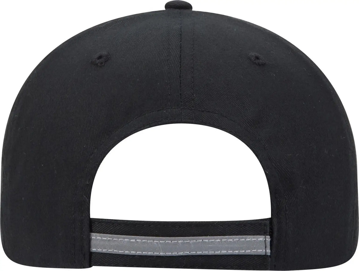 Otto 19-1261 Reflective 6 Panel Low Profile Baseball Cap - Black - 1/2’’ - 7 5/8’’