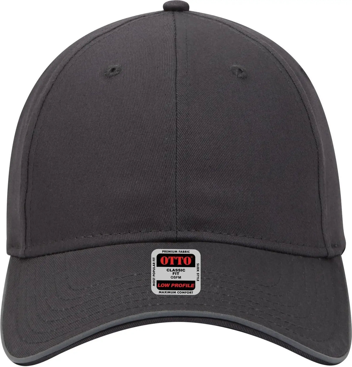 Otto 19-1261 Reflective 6 Panel Low Profile Baseball Cap - Char. Gray - 1/2’’ - 7 5/8’’