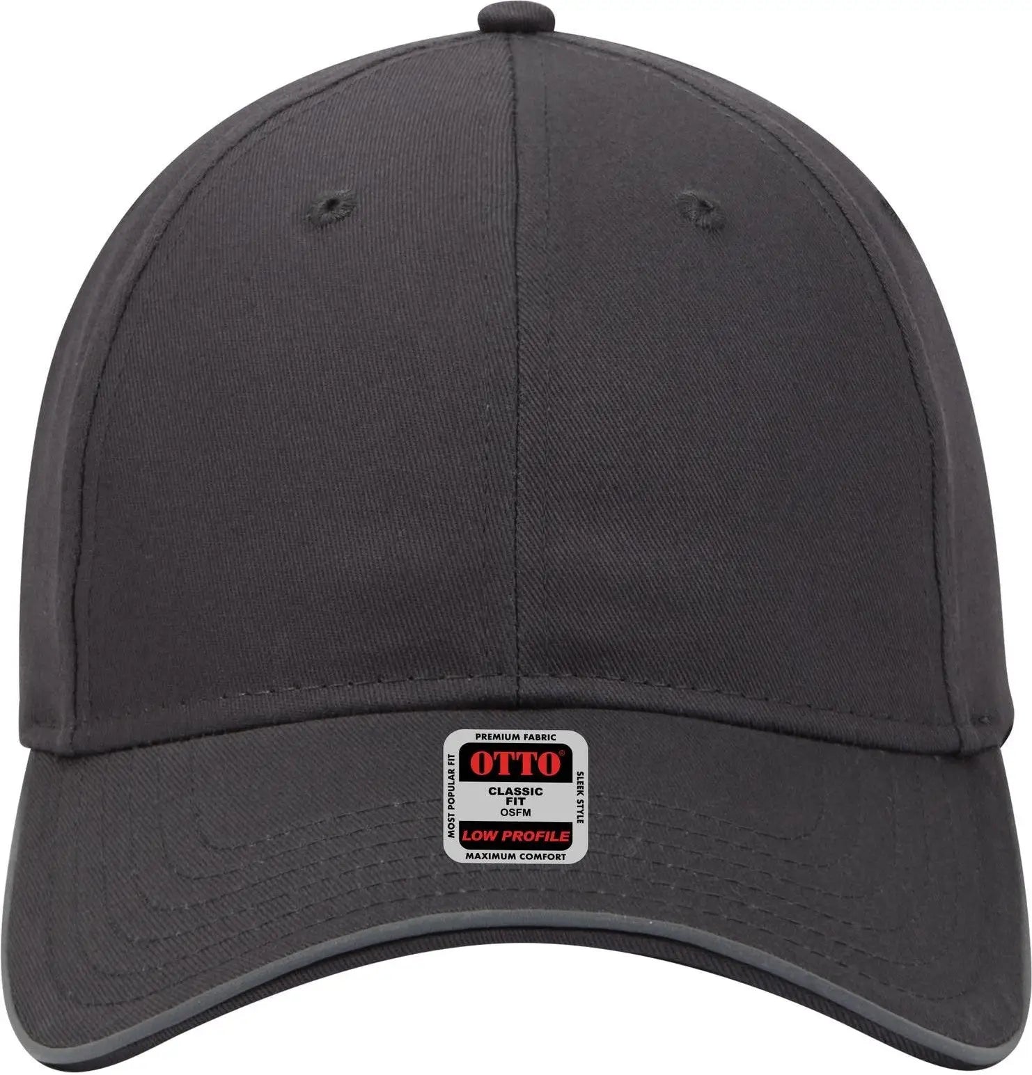 Otto 19-1261 Reflective 6 Panel Low Profile Baseball Cap - Char. Gray - 1/2’’ - 7 5/8’’