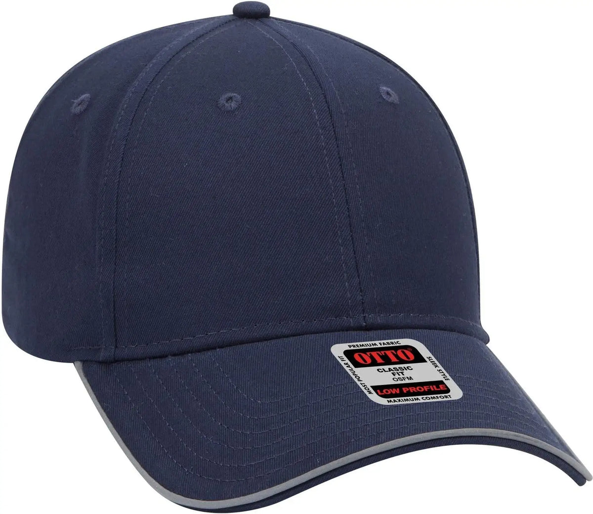 Otto 19-1261 Reflective 6 Panel Low Profile Baseball Cap - Navy - 1/2’’ - 7 5/8’’