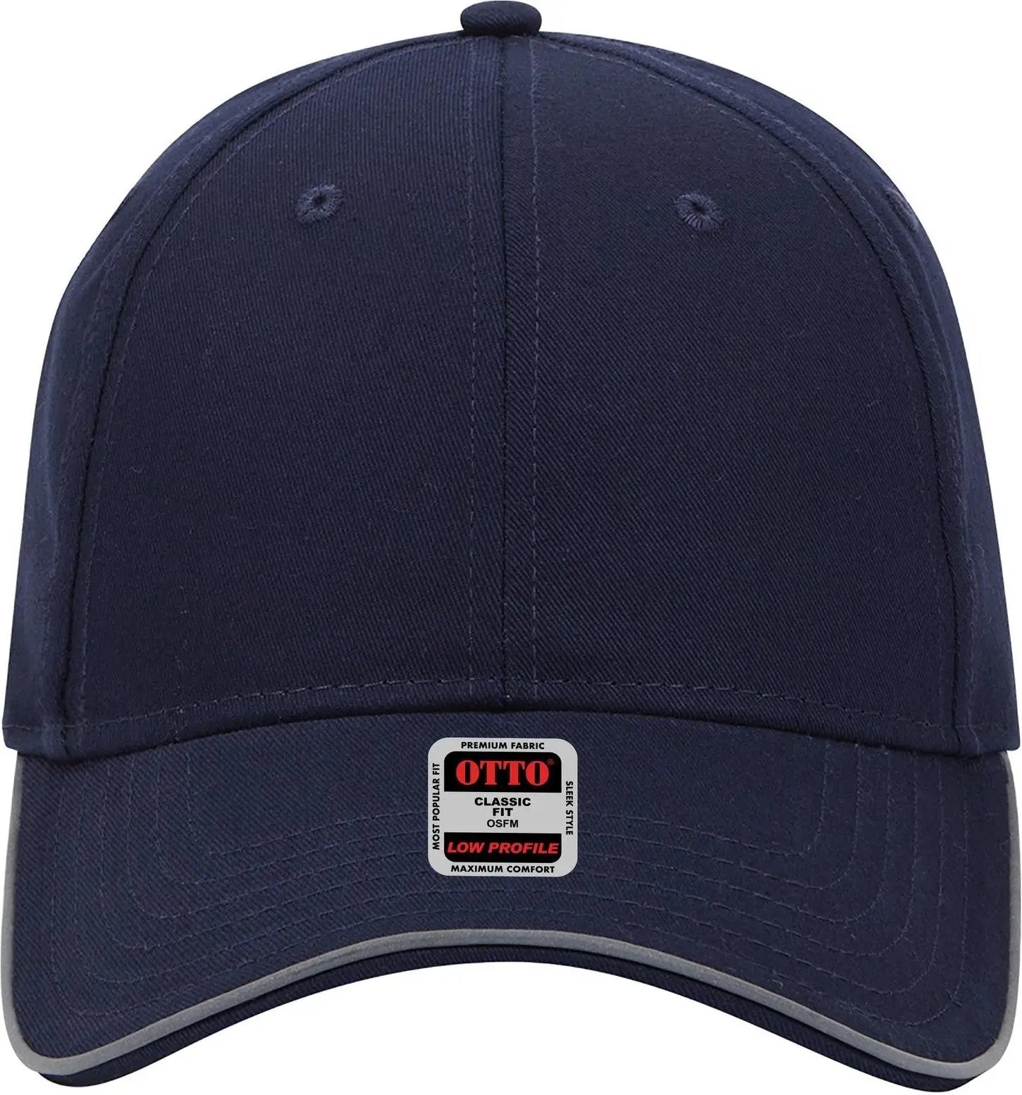 Otto 19-1261 Reflective 6 Panel Low Profile Baseball Cap - Navy - 1/2’’ - 7 5/8’’