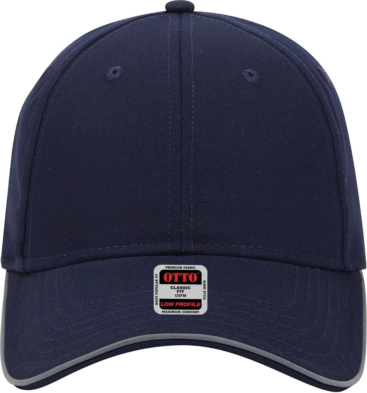 Otto 19-1261 Reflective 6 Panel Low Profile Baseball Cap - Navy