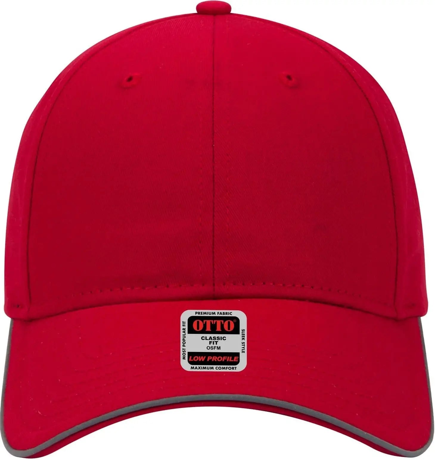 Otto 19-1261 Reflective 6 Panel Low Profile Baseball Cap - Red - 1/2’’ - 7 5/8’’