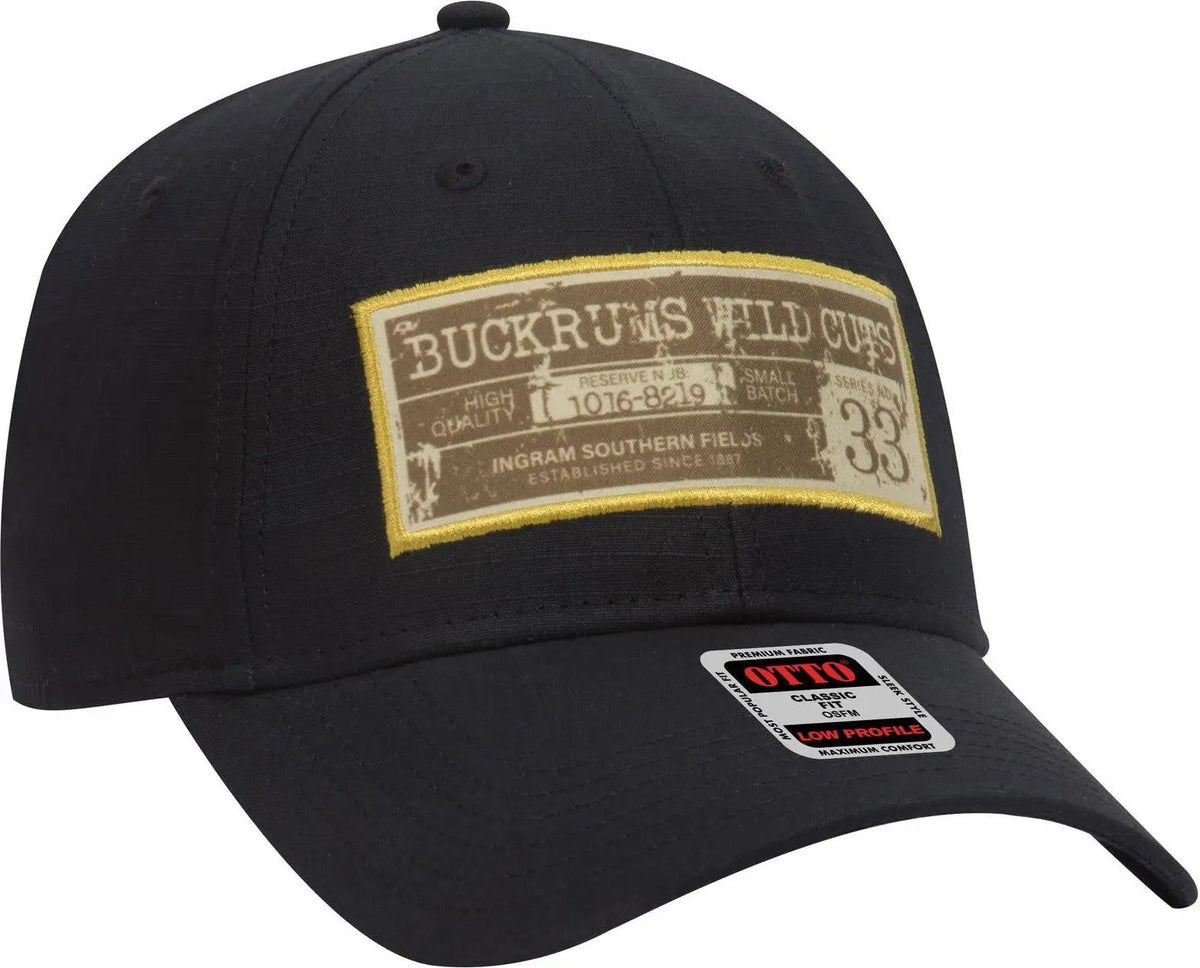 Otto 19-1266 6 Panel Low Profile Baseball Cap - Black - 1/2’’ - 7 5/8’’