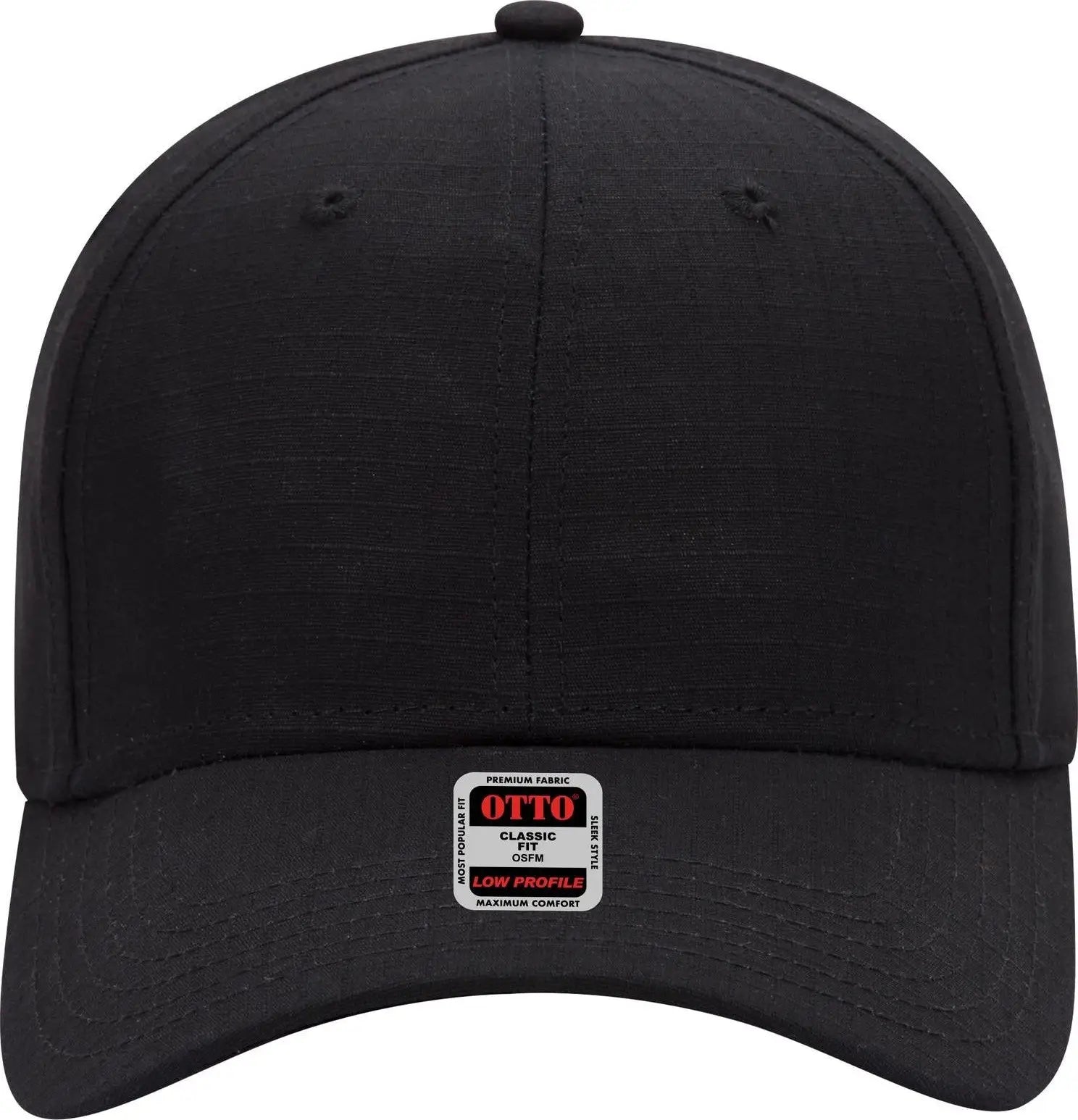 Otto 19-1266 6 Panel Low Profile Baseball Cap - Black - 1/2’’ - 7 5/8’’