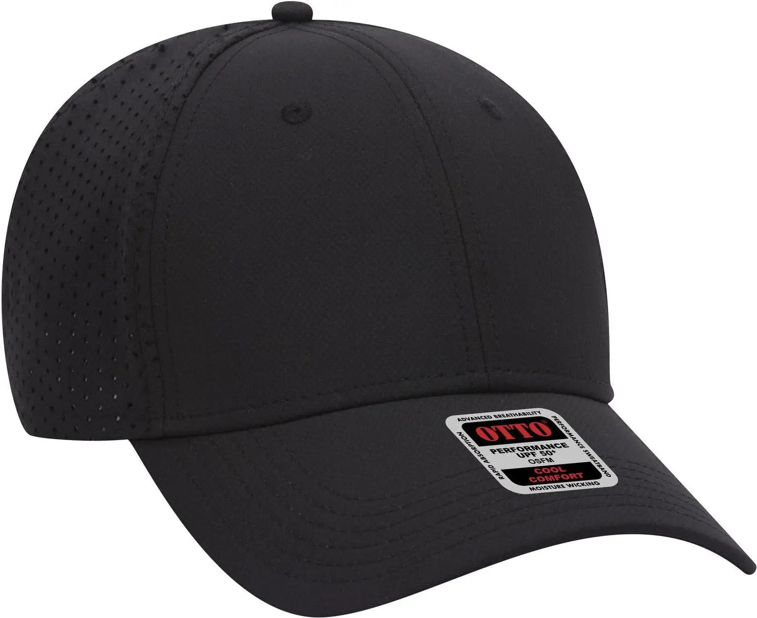 Otto 19-1275 6 Panel Low Profile Baseball Cap - Black - 1/2’’ - 7 5/8’’