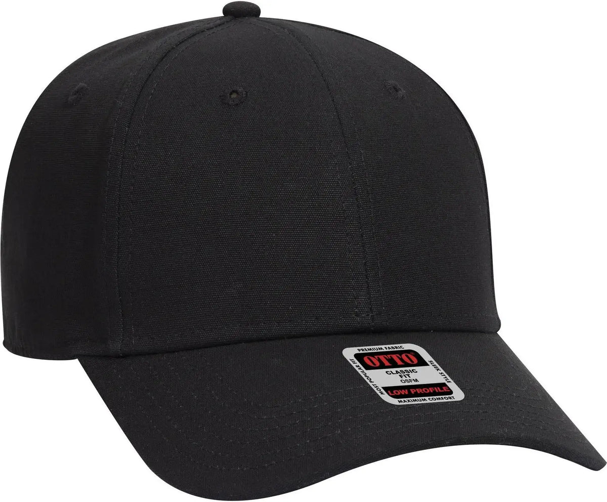 Otto 19-1277 6 Panel Low Profile Baseball Cap - Black - 1/2’’ - 7 5/8’’