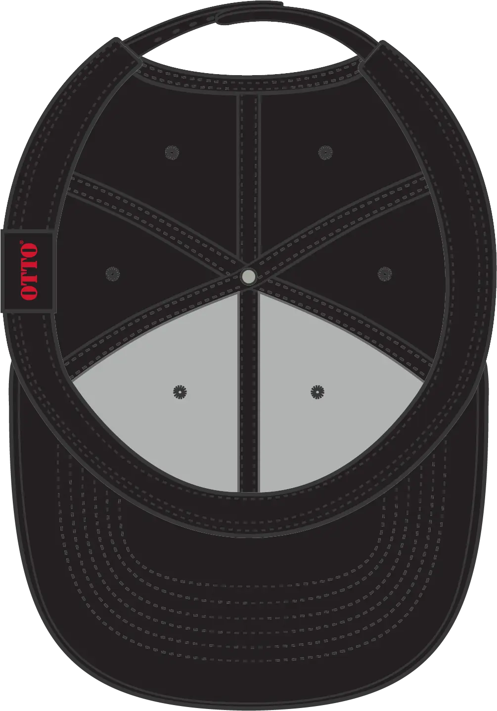 Otto 19-1277 6 Panel Low Profile Baseball Cap - Black - 1/2’’ - 7 5/8’’
