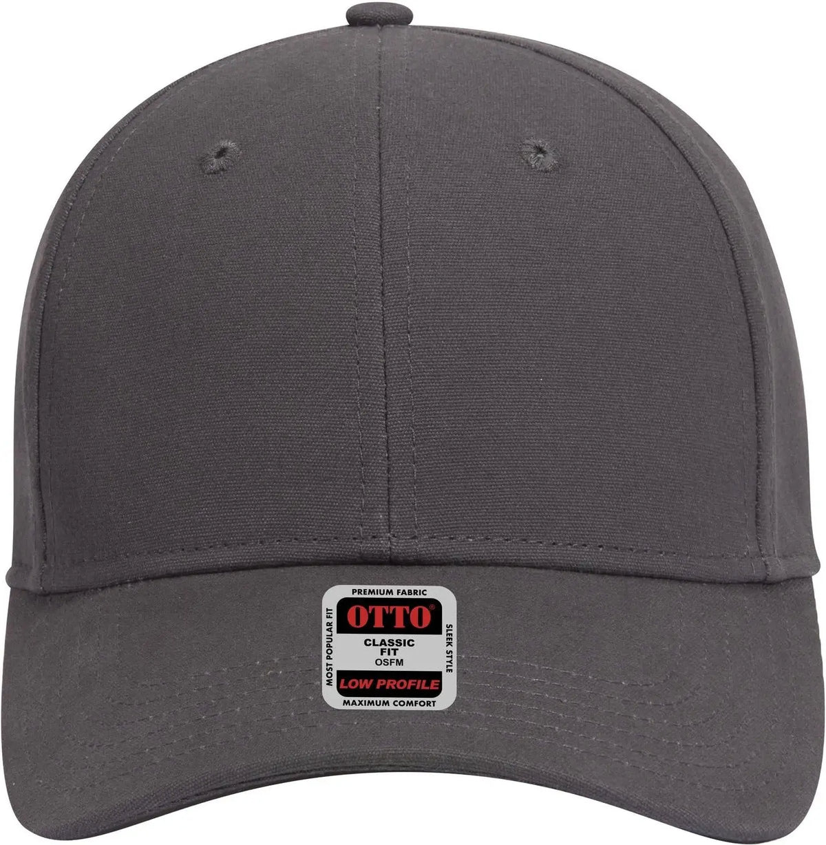 Otto 19-1277 6 Panel Low Profile Baseball Cap - Char. Gray - 1/2’’ - 7 5/8’’