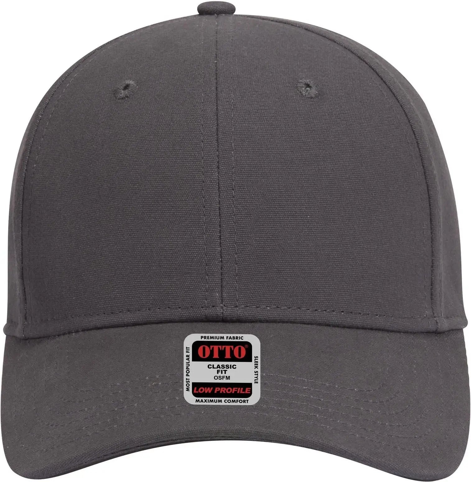 Otto 19-1277 6 Panel Low Profile Baseball Cap - Char. Gray - 1/2’’ - 7 5/8’’