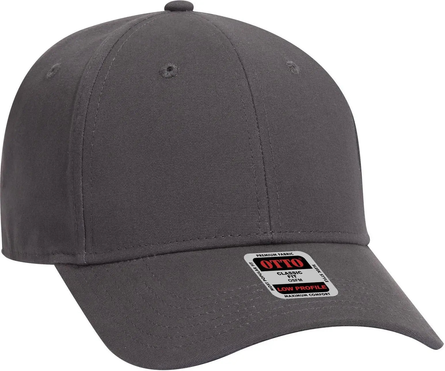 Otto 19-1277 6 Panel Low Profile Baseball Cap - Char. Gray - 1/2’’ - 7 5/8’’