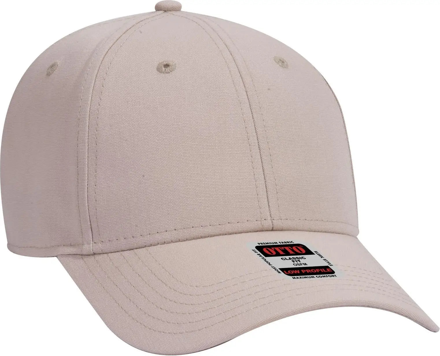 Otto 19-1277 6 Panel Low Profile Baseball Cap - Khaki - 1/2’’ - 7 5/8’’