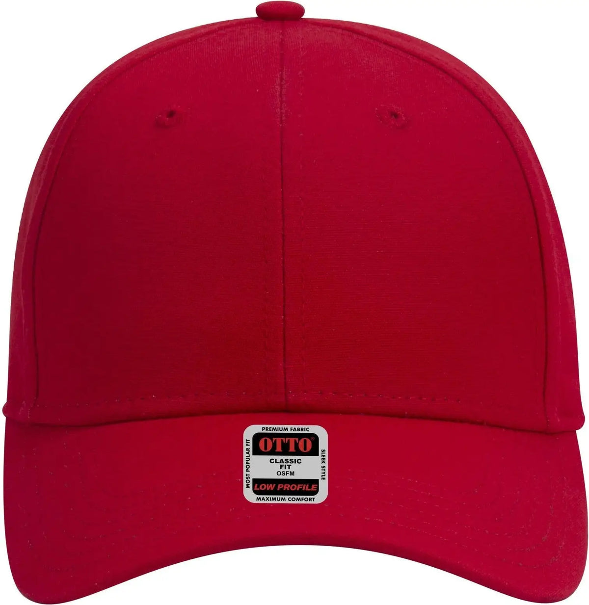 Otto 19-1277 6 Panel Low Profile Baseball Cap - Red - 1/2’’ - 7 5/8’’