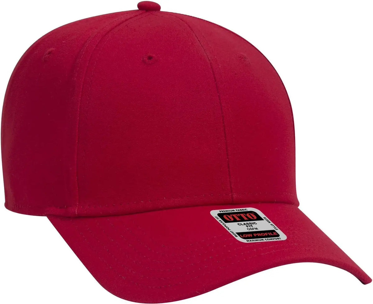 Otto 19-1277 6 Panel Low Profile Baseball Cap - Red - 1/2’’ - 7 5/8’’
