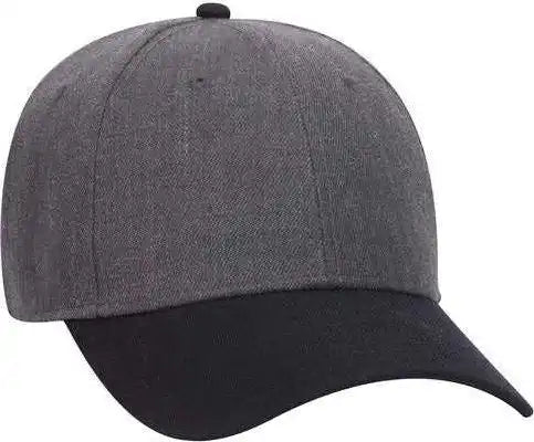 Otto 19 1289 6 Panel Low Profile Baseball Cap Black Heather / one Size Fits Most