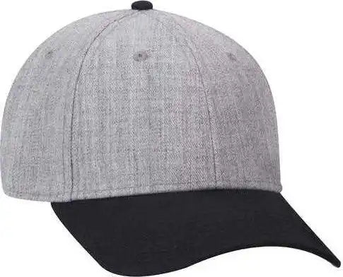 Otto 19-1289 6 Panel Low Profile Baseball Cap - Black Heather Gray - one Size Fits Most