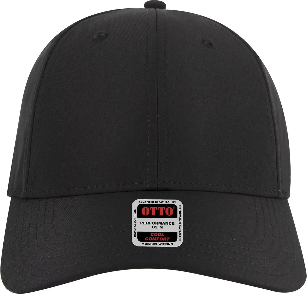 Otto 19-1319 6 Panel Low Profile Baseball Cap - Black - 1/2’’ - 7 5/8’’