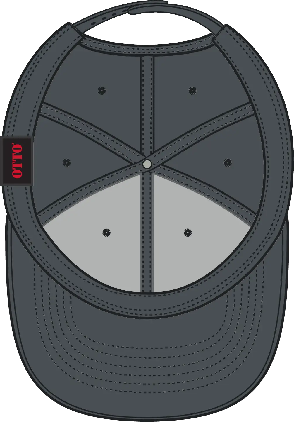 Otto 19-1319 6 Panel Low Profile Baseball Cap - Char. Gray - 1/2’’ - 7 5/8’’