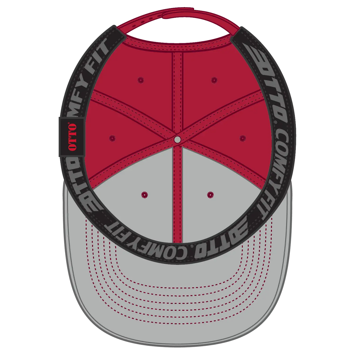 Otto 19-1324 ?Otto Comfy Fit’ 6 Panel Low Profile Baseball Cap - Red - 7 3/8’’ - 5/8’’