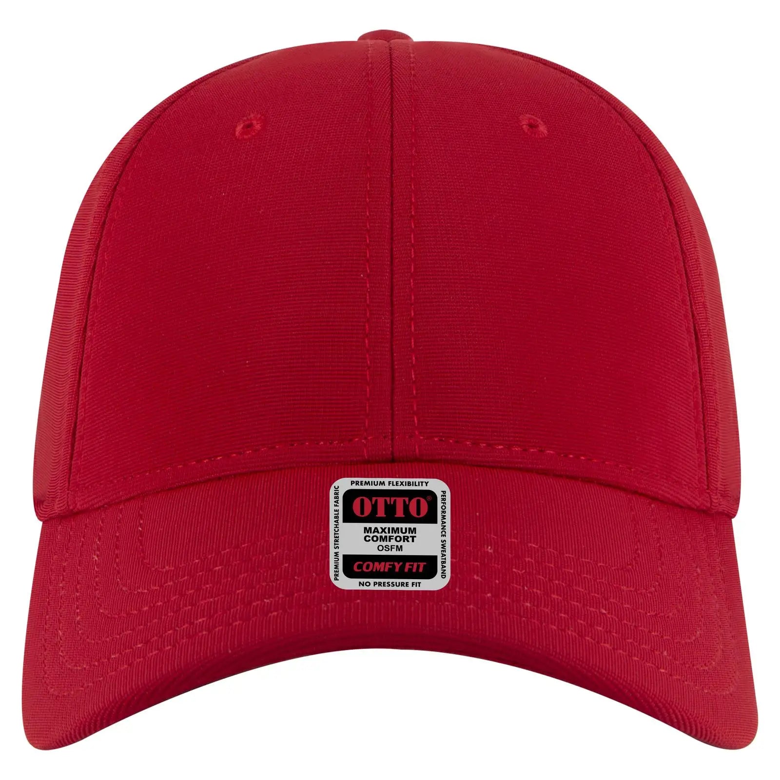 Otto 19-1324 ?Otto Comfy Fit’ 6 Panel Low Profile Baseball Cap - Red - 7 3/8’’ - 5/8’’