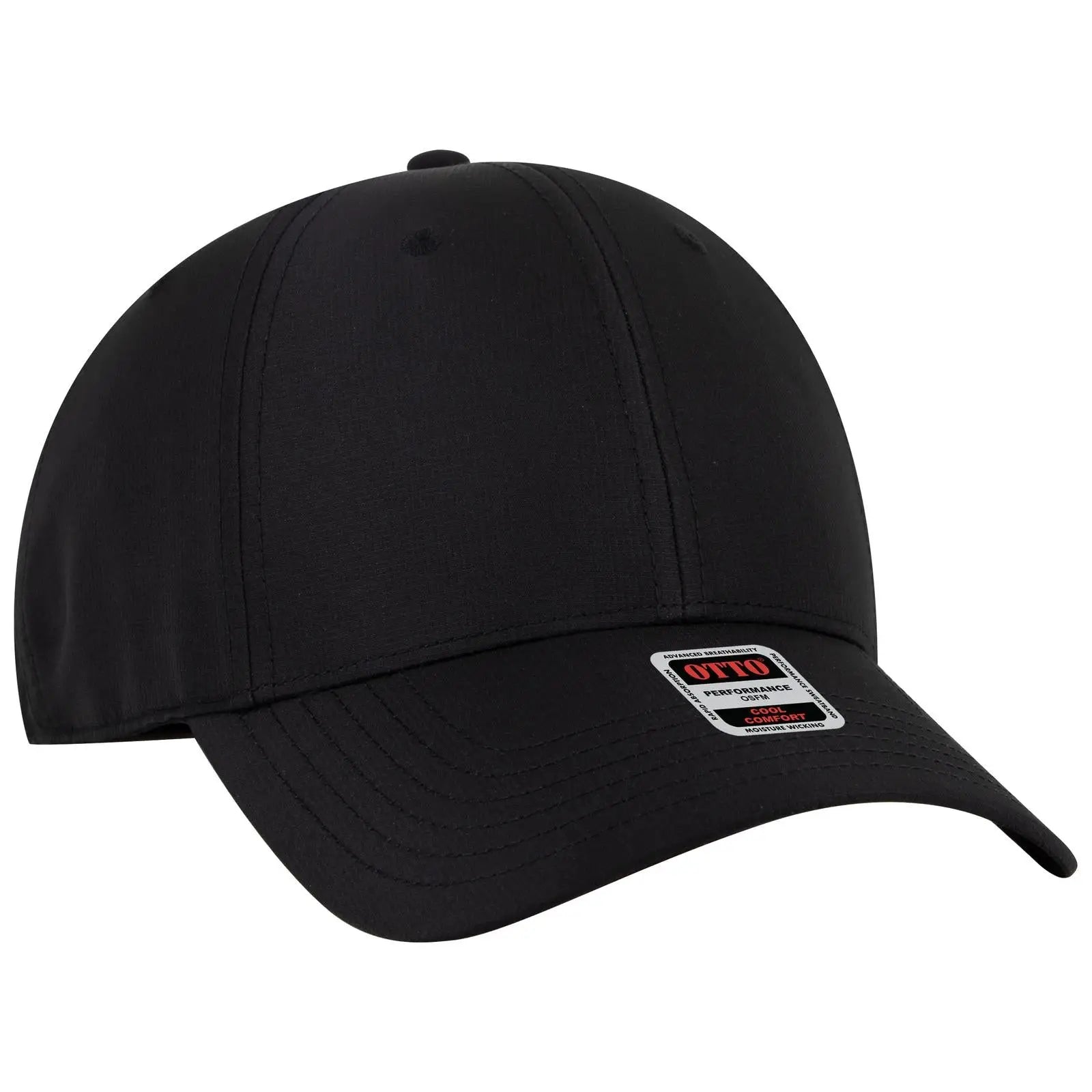 Otto 19-2 6 Panel Low Profile Baseball Cap - Black - 7 3/8’’ - 5/8’’