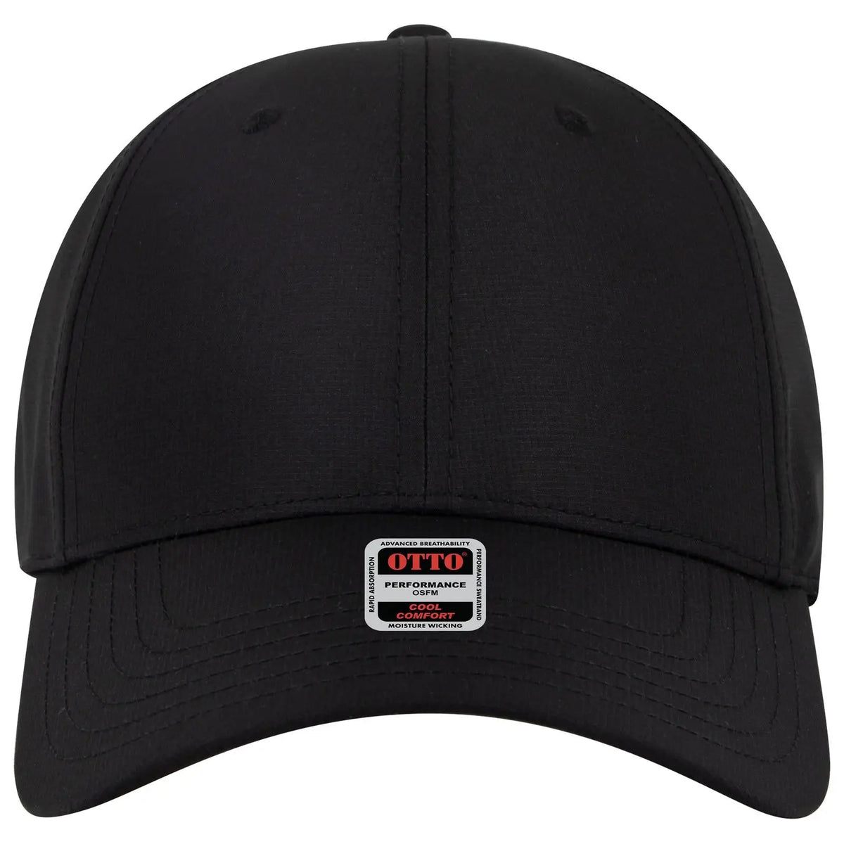 Otto 19-2 6 Panel Low Profile Baseball Cap - Black - 7 3/8’’ - 5/8’’