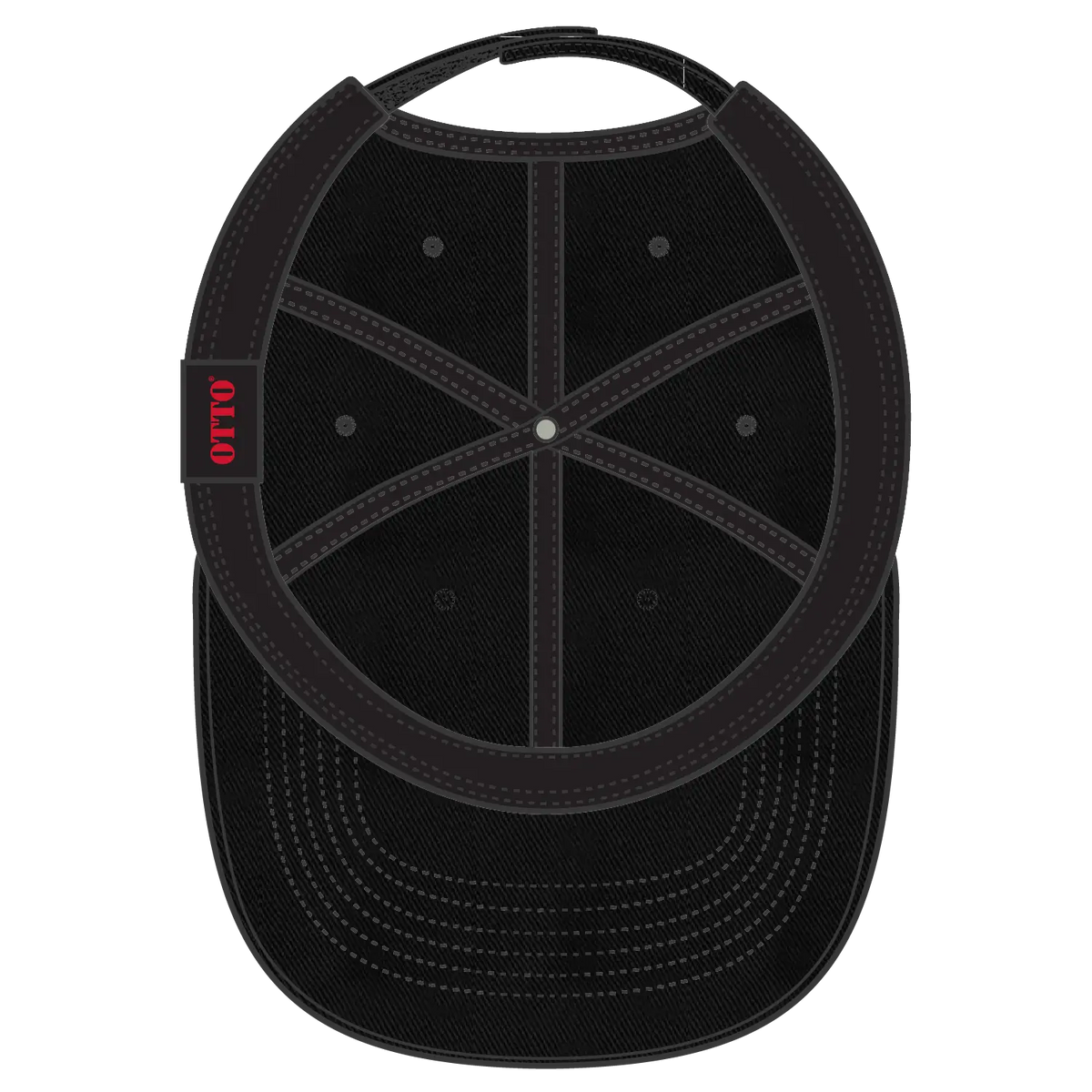 Otto 19-2 6 Panel Low Profile Baseball Cap - Black - 7 3/8’’ - 5/8’’