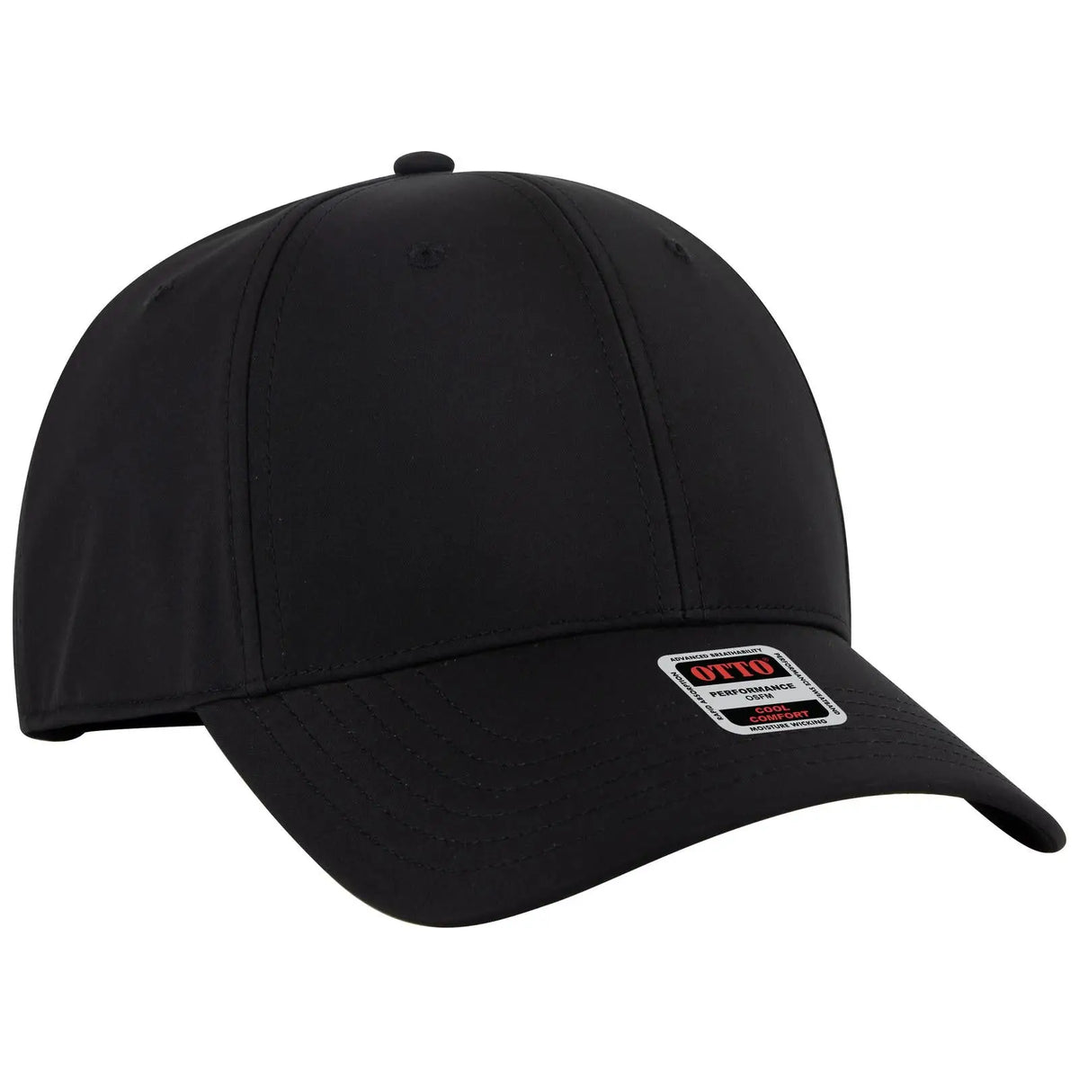 Otto 19-2 6 Panel Low Profile Baseball Cap - Black - 7 3/8’’ - 5/8’’