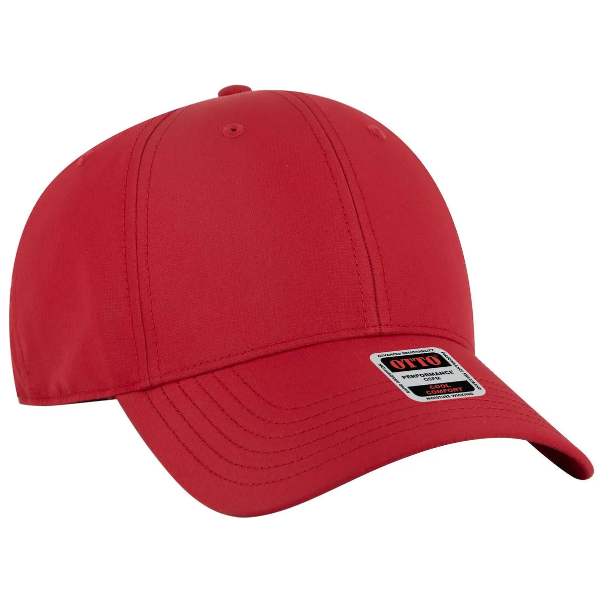 Otto 19-2 6 Panel Low Profile Baseball Cap - Red - 7 3/8’’ - 5/8’’