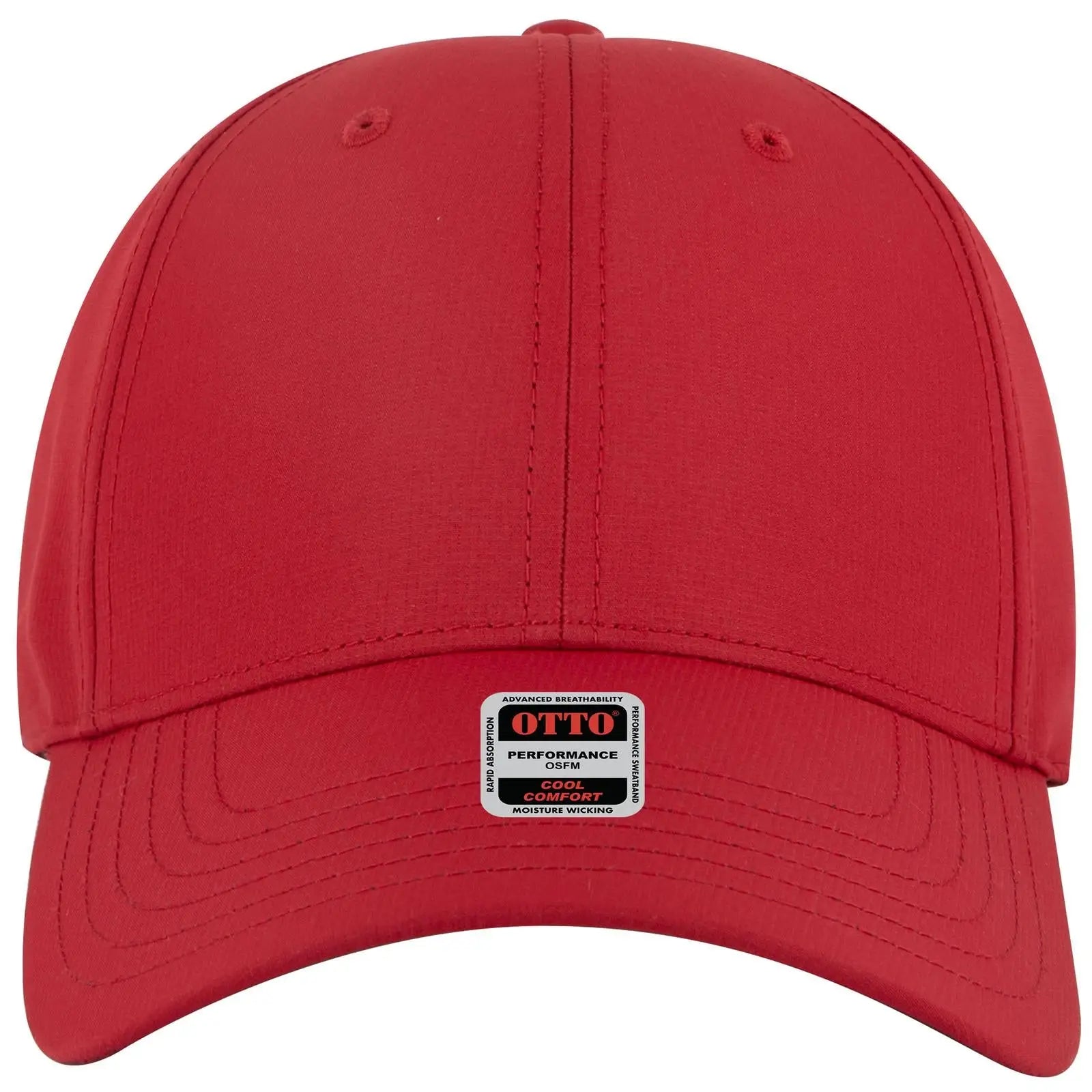 Otto 19-2 6 Panel Low Profile Baseball Cap - Red - 7 3/8’’ - 5/8’’