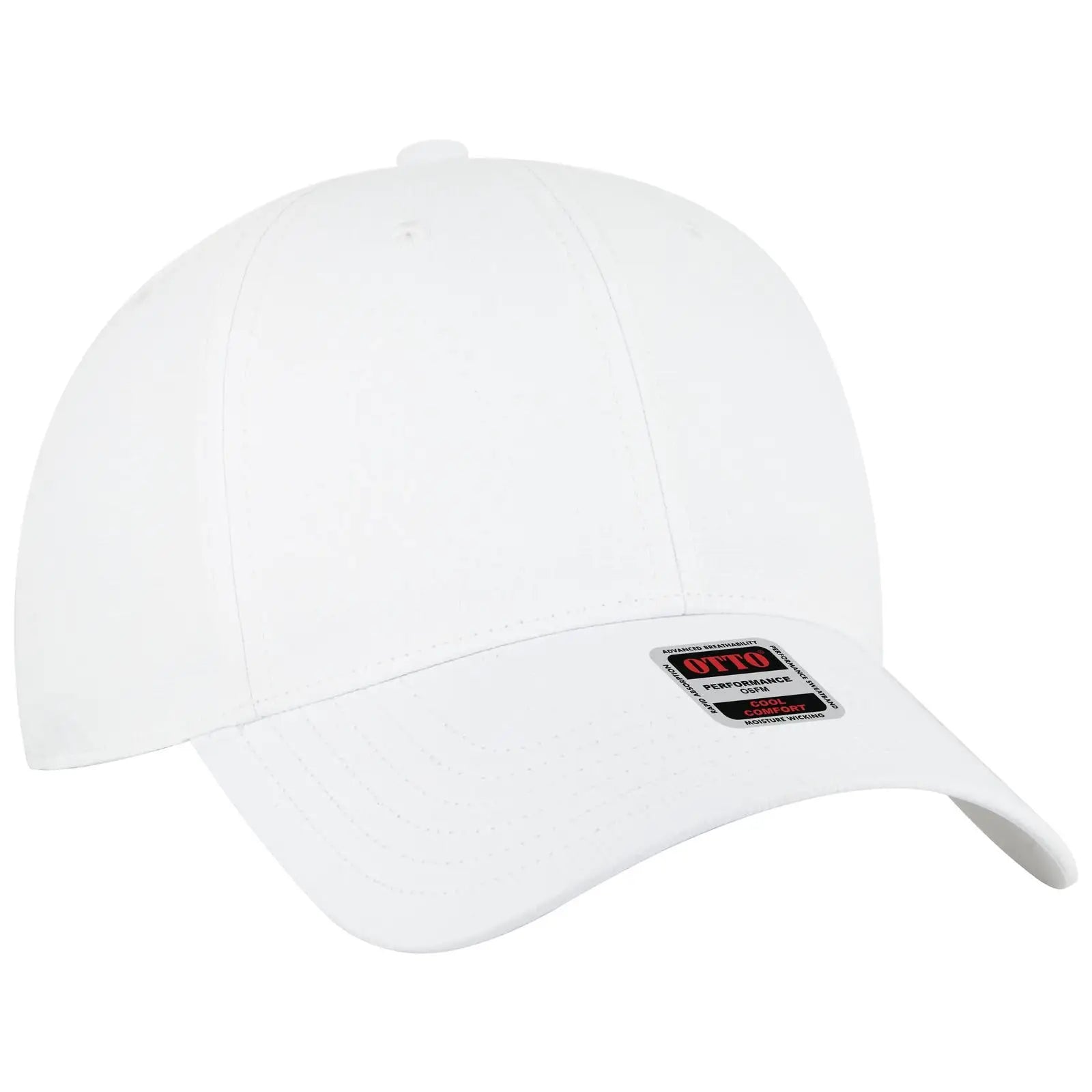 Otto 19-2 6 Panel Low Profile Baseball Cap - White - 7 3/8’’ - 5/8’’