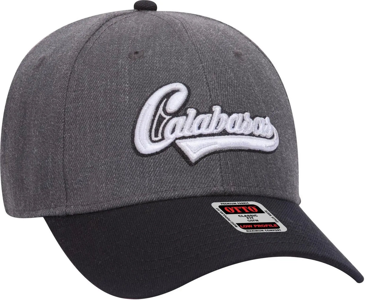 Otto 19-208 6 Panel Low Profile Baseball Cap - Blk/hthr. Blk
