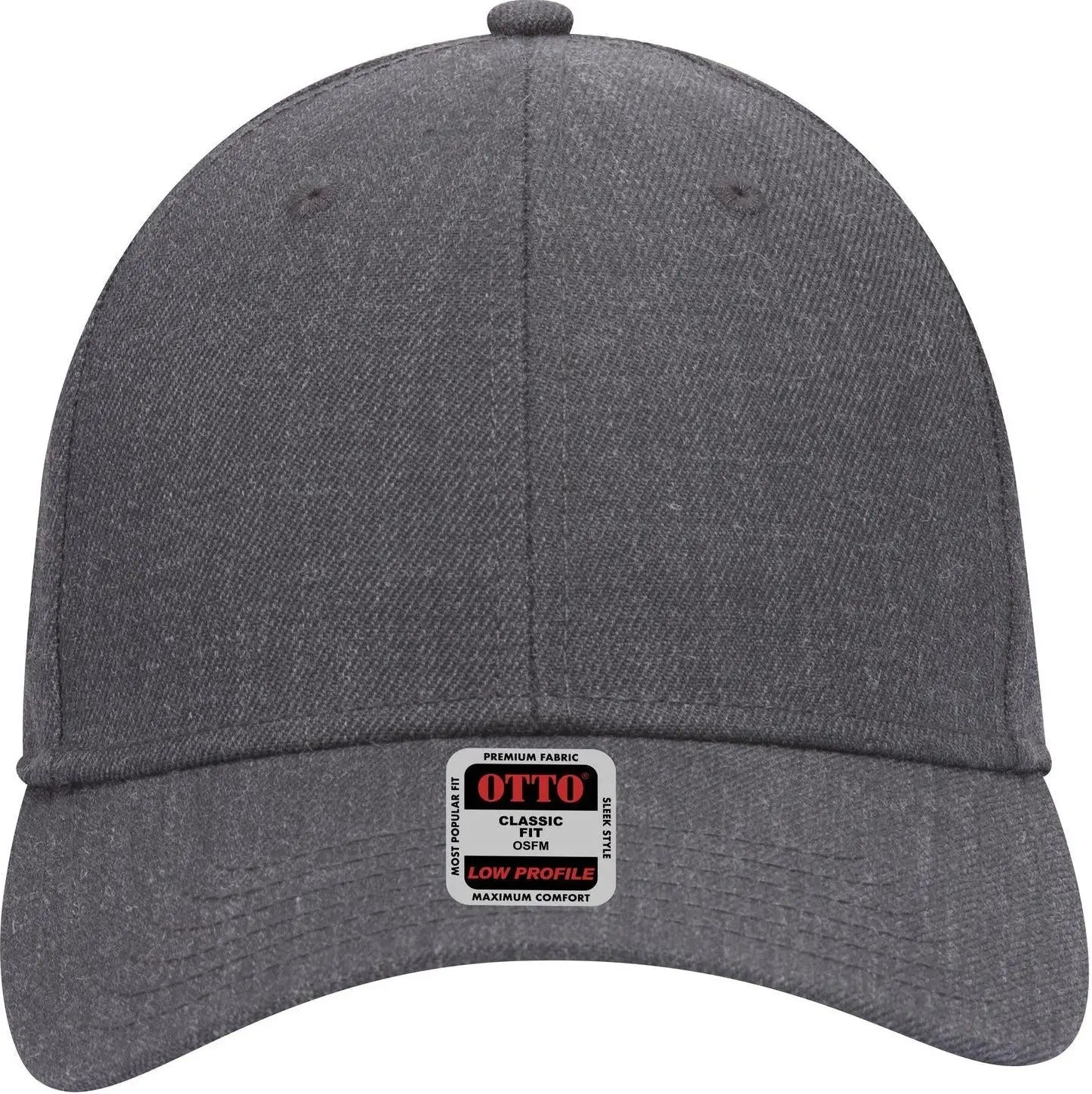 Otto 19-208 6 Panel Low Profile Baseball Cap - Heath. Black - 1/2’’ - 7 5/8’’