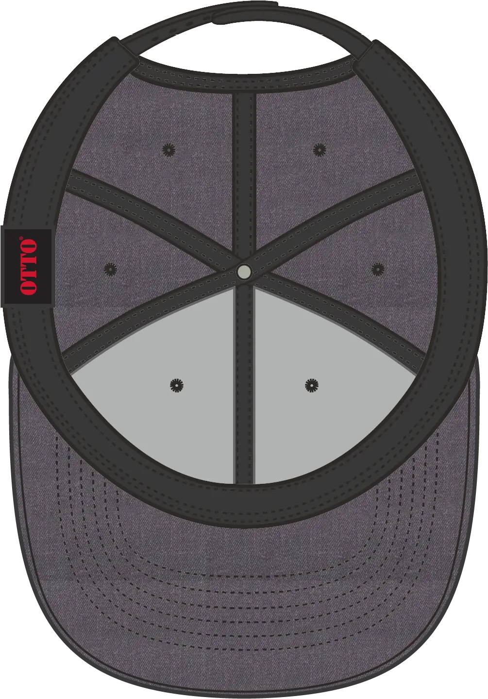 Otto 19-208 6 Panel Low Profile Baseball Cap - Heath. Black - 1/2’’ - 7 5/8’’