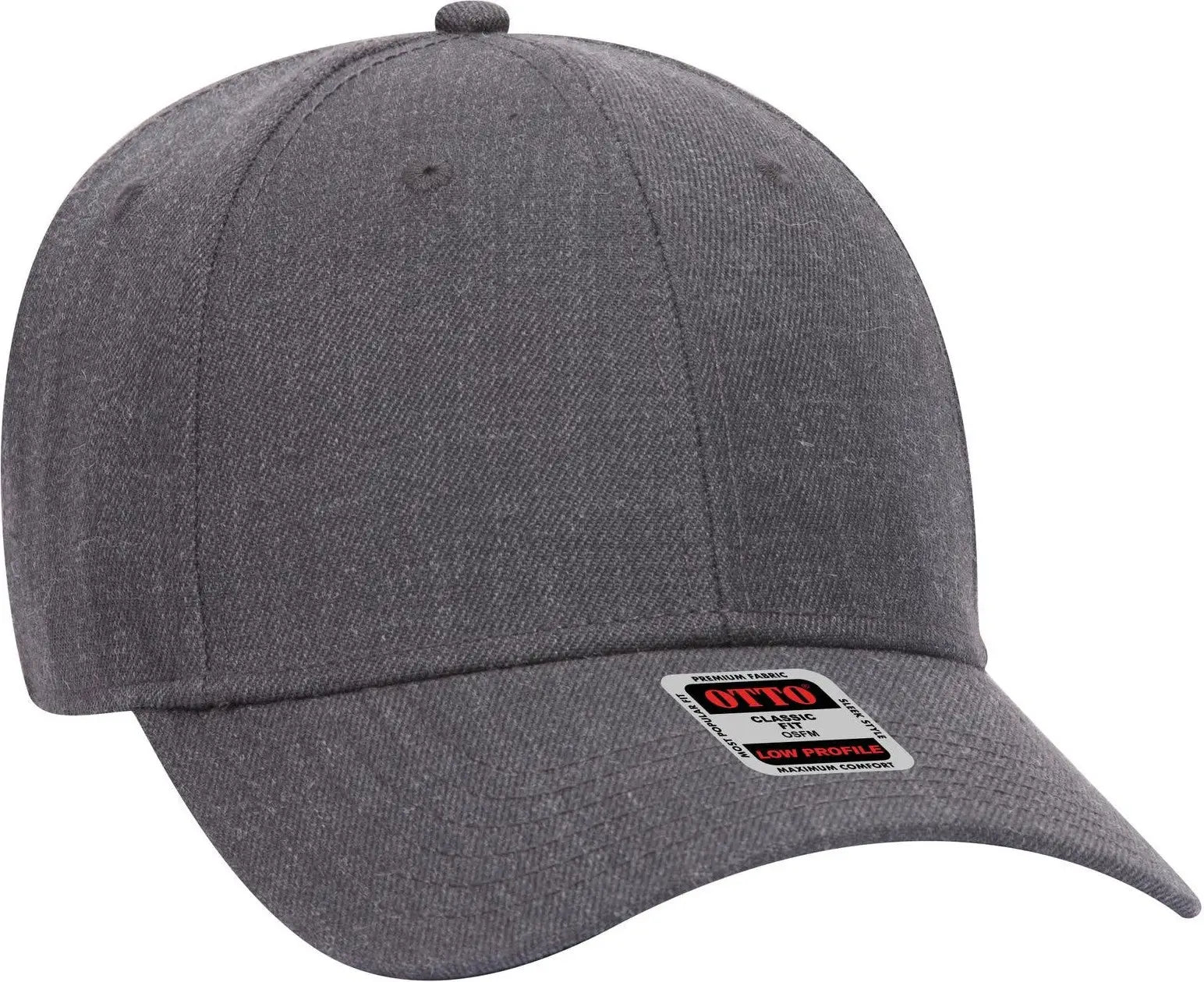 Otto 19-208 6 Panel Low Profile Baseball Cap - Heath. Black - 1/2’’ - 7 5/8’’